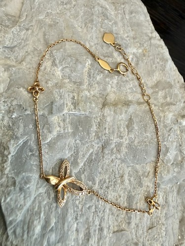 18k gold diamonds butterfly - gold,