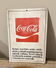 Cartello Ingredienti Coca-Cola Originale Vintage Caroncino 27 X 20 Cms Coca-Cola