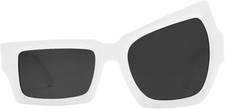Manny's Asymmetrical white Sunglasses - Funny shape sunglasses