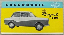 GOGGOMOBIL ROYAL 700 Brochure vendita auto 1959 #G 671/1