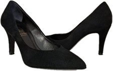 OCCASIONE! Scarpe Decollete Donna Scamosciate Nere 35 Artigianali Tacco 8 cm