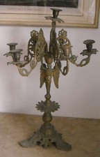 ARTI DECORATIVE-INUSUALE ANTICA LAMPADA-PORTACANDELE D'EPOCA-DA COLLEZIONE-UTILE