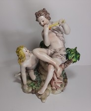 Antica Statua Amorini Flauto PETUCCO & TOLIO NOVE BASSANO Italia cm 25 Difetto