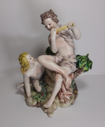 Antica statua amorini flauto - statua,