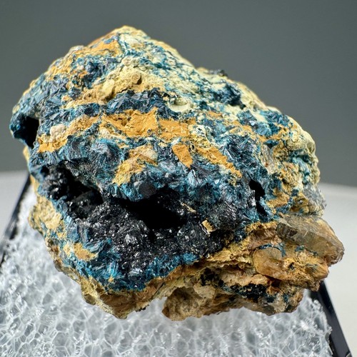 Fine blue clinoclase crystals - blue,