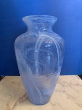 VINTAGE  GRANDE VASO VETRO BLU 31 CM