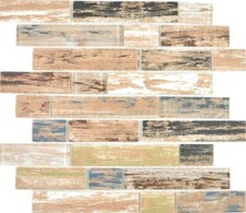 Mix di colori di mosaico di vetro in effetto legno 24-2093|1foglio