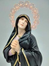 Statua Madonna Addolorata in resina alta cm 40 (15,75'') con aureola luminosa
