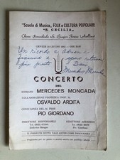 Mercedes Moncada | Autografo del Soprano su Programma Forino (AV) 1982 [Lirica]