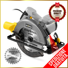 Sega Circolare con Guida Laser 1400W Legno 6000RPM Taglio regolabile 90° a 45°