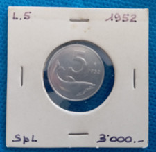 Moneta 5 LIRE 1952 DELFINO