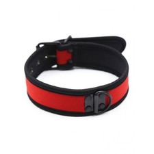 Collare neoprene rosso nero - collare,