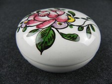 Portagioie in porcellana La ceramica vecchia Lodi decorato fiori firmato F.M. 