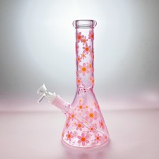 Bong in vetro margherita rosa
