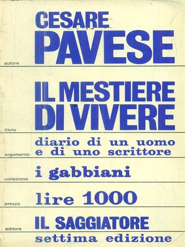 Mestiere vivere pavese - mestiere, di