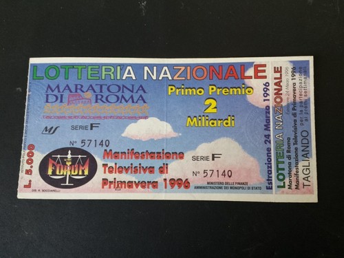 BIGLIETTO LOTTERIA MARATONA DI