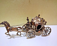 Carrozza Argento microfusione con cavallo Cenerentola e zucca ITALY anni 70 80