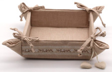 Cestino pane porta panini lavabile tinta unita con bordura Angelica Home & Country