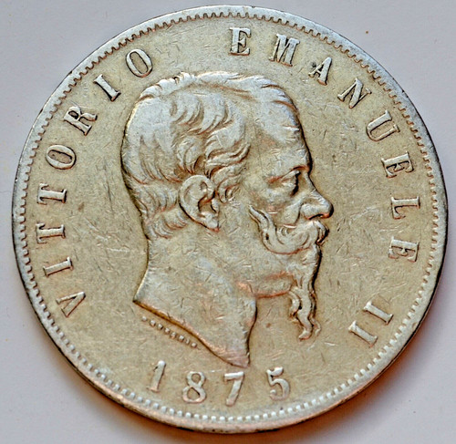 Italia lire 1875 vittorio - italia, lire,