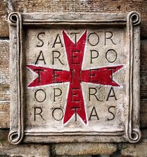 QUADRATO MAGICO CROCIATO TEMPLARE SATOR  NUOVO APPENDERE  MURAR gelo ok cm 27x27