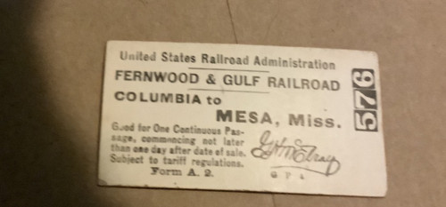 Biglietto ferroviario fernwood - ferroviario,