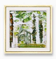 Quadro Casetta Palma Caraibica • Relax Arte Tropicale • Regalo Arredamento Moderno Casa