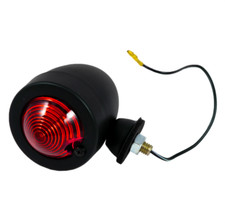 Fanalino moto BULLET lente rossa in metallo lampadina universale custom cafè