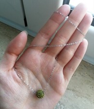 SODINI bijoux, collana con sfera brillantinata, colore verde