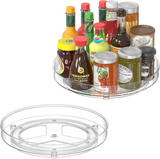 2 Pezzi Portaspezie Girevole, 24Cm 360° Vassoio Girevole Cucina, Organizer Spezi