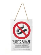 Cartello vietato fumare targa