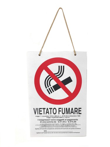 Cartello vietato fumare - , targa
