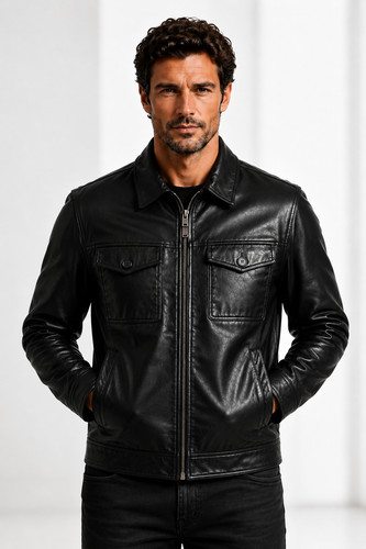 Giacca pelle uomo - uomo, |