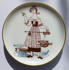 Vintage Altenkunstadt Spilla Trinket Piatto Suzanne Dolker Pesca Pesce