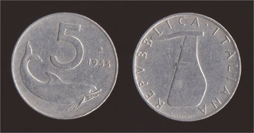 Lire 1955 delfino italia - 1955,