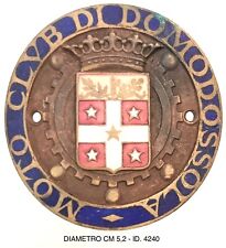 MOTO CLUB DOMODOSSOLA PLACCA DI ASSOCIAZIONE SPORTIVA MOTOCICLISMO VENTENNIO