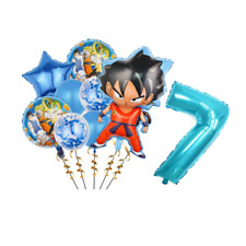 palloncini compleanno feste TEMA SIMIL DRAGON BALL  GOKU KIT 7 ANNI NON GONFIATI