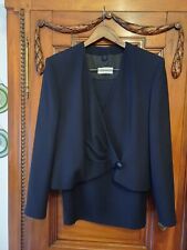 Tailleur Blu Notte  Pura Lana Vergine Marca Federica Fodera Viscosa 46 Nuovo