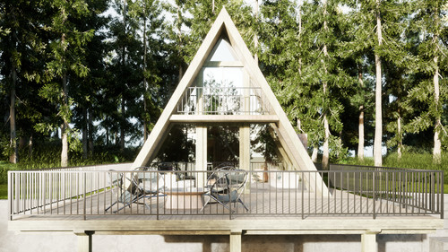 Frame x22 cabin - a-frame, 37’x22’