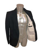 luxueuse veste en toile bleu