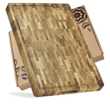 Tagliere Cucina XXL grande End-Grain In Legno Teak, 61 L x 46 L x 3,8 D