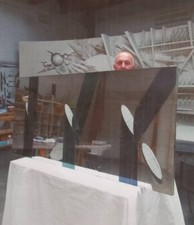 Arnaldo Pomodoro-Studio su Movimento di crollo-Trittico-incisione su lastre-1973