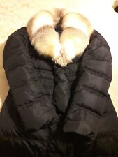Piumino donna Geospirit,taglia 48,nero,collo di pelliccia reale di volpe vera