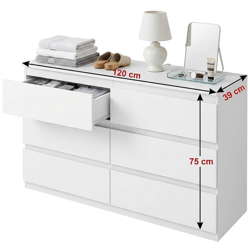 Cassettiera homcom cassetti - homcom, 6