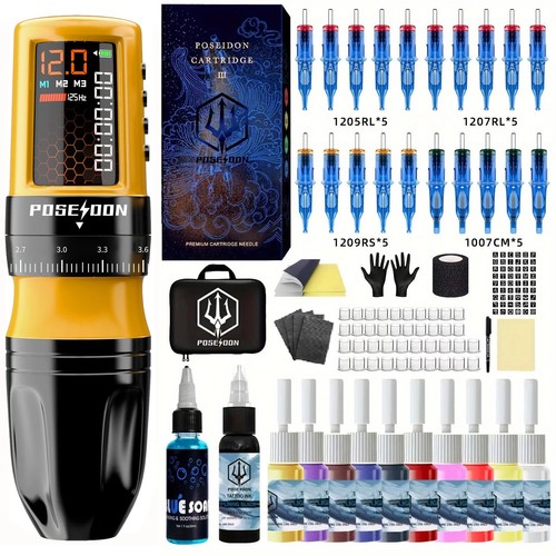 Poseidon kit tatuaggio giallo - poseidon,