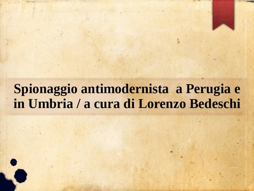 Spionaggio antimodernista a - spionaggio,