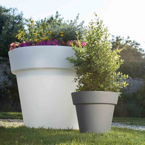 Vaso resina alto begonia - vaso, tondo