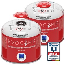 EVOCAMP 2x Cartuccia Gas Butano/Propano 300g, Cartuccia a Vite per Weber Q100/1200