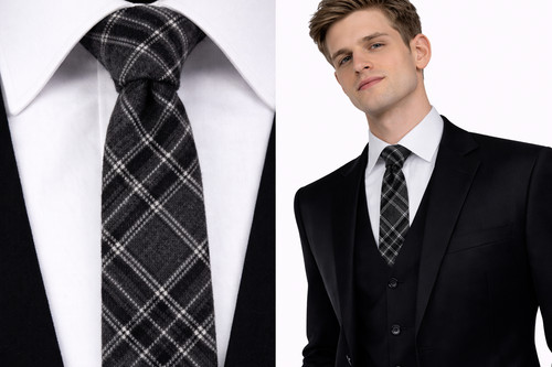 Cravatta uomo tartan lana