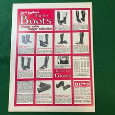 LEWIS LEATHERS BIG FOR BOOTS BIKE ADVERT POSTER A4 P