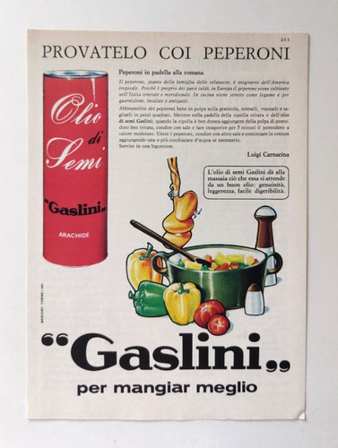 Pubblicita gaslini olio semi - olio,